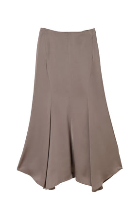 【新色】Asymmetry Hem Satin Skirt