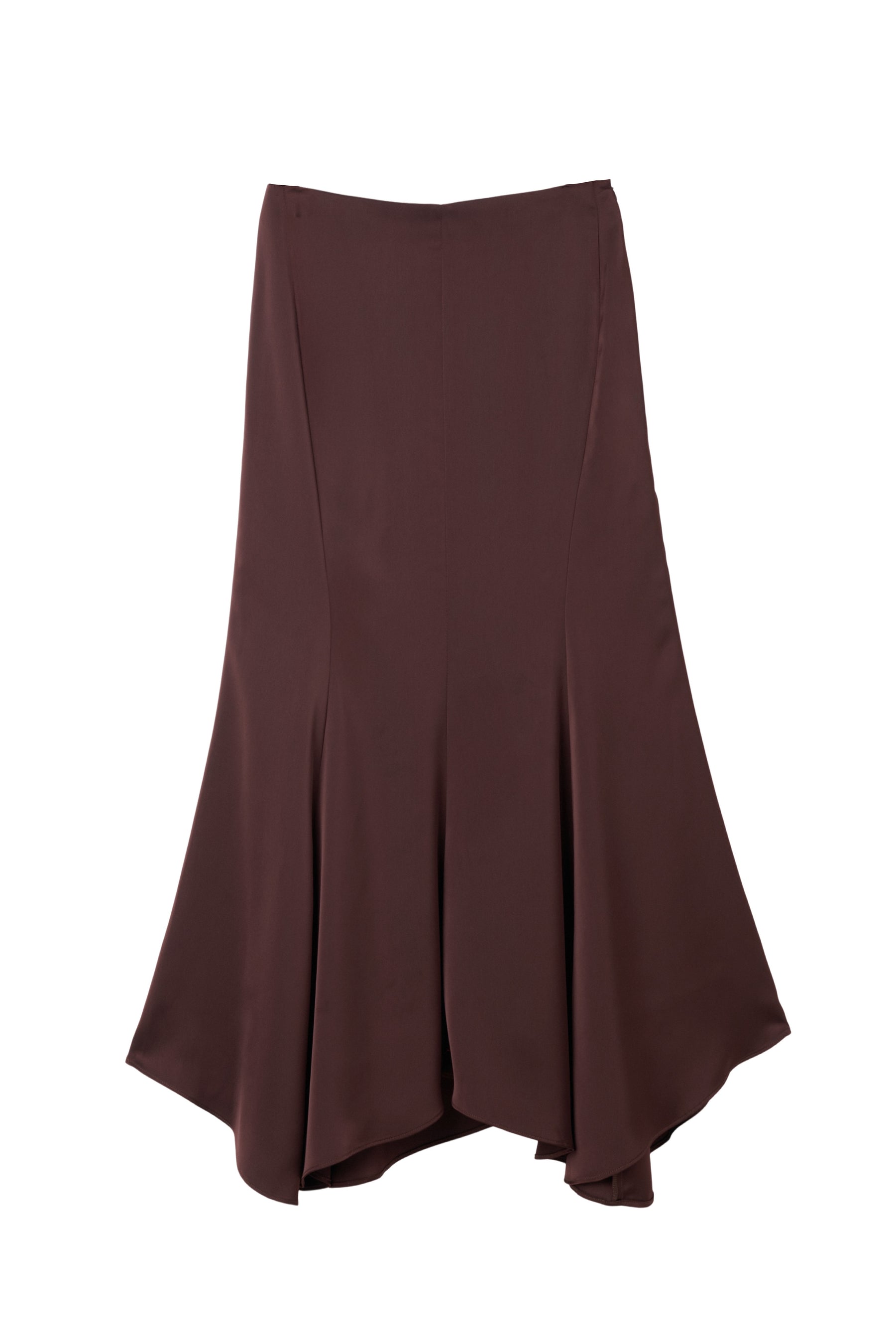 【新色】Asymmetry Hem Satin Skirt