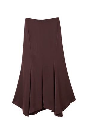 【新色】Asymmetry Hem Satin Skirt