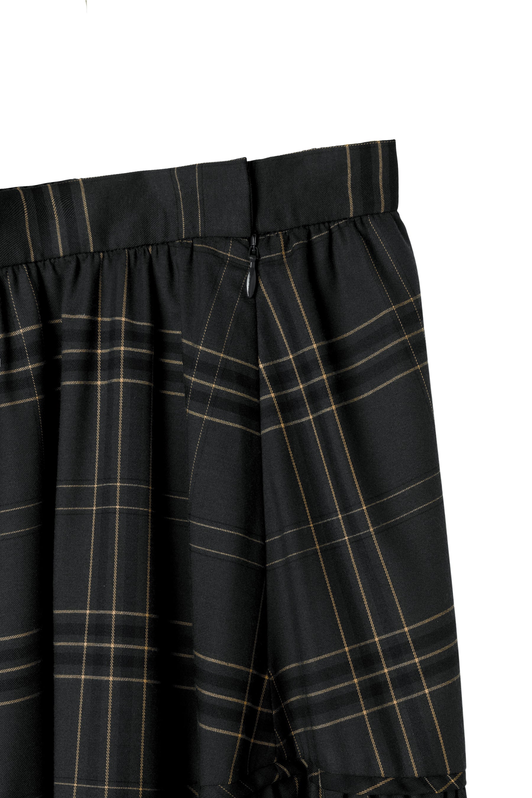Checked Tiered Long Skirt