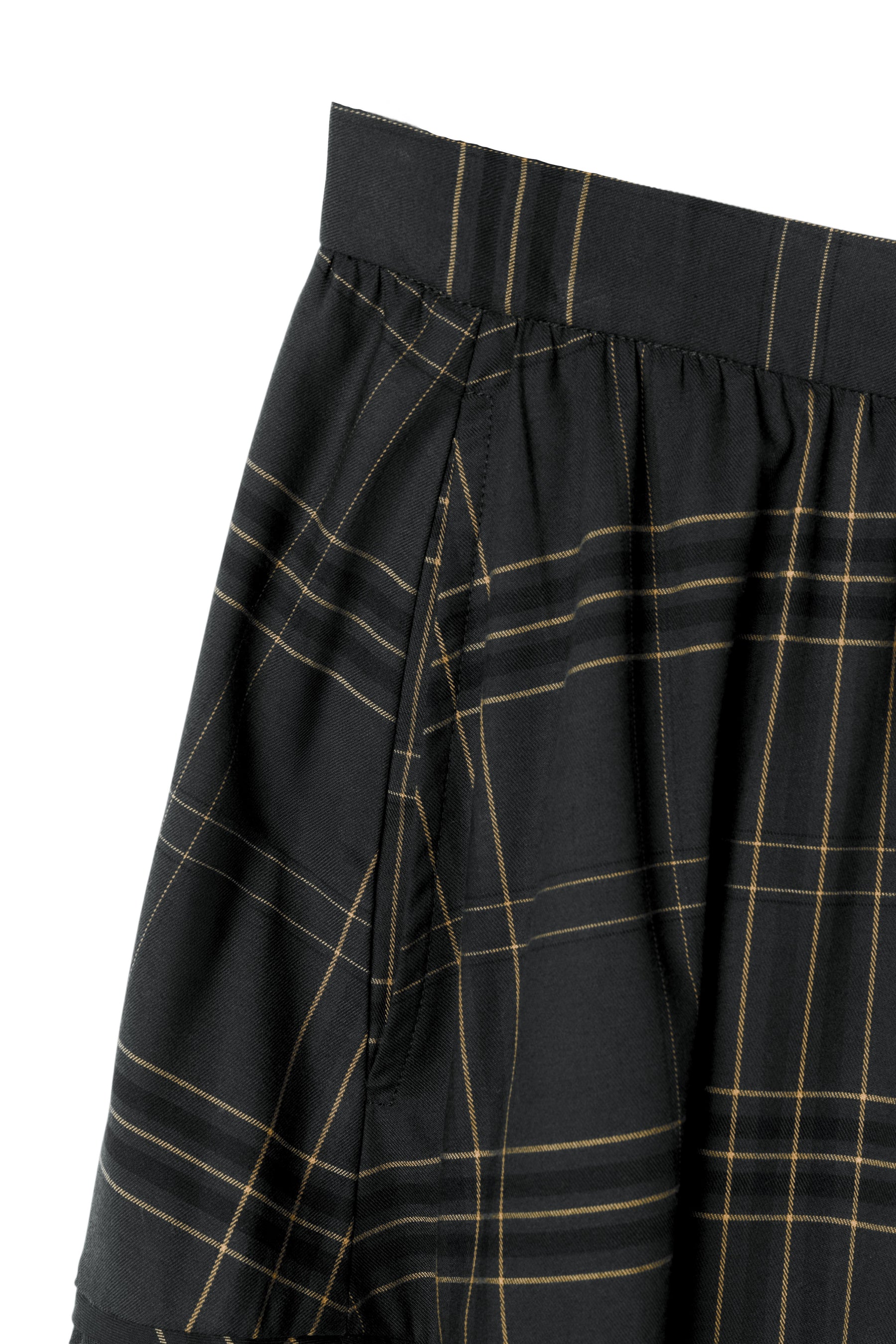 Checked Tiered Long Skirt