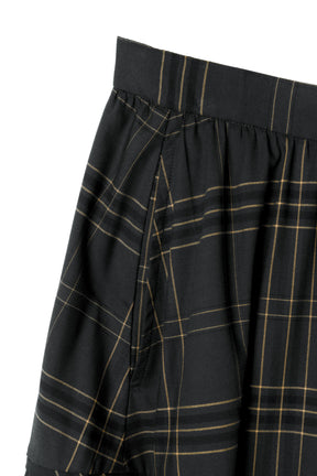 Checked Tiered Long Skirt