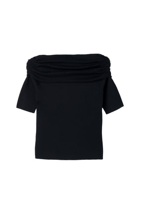 Gathered Rib Knit Top