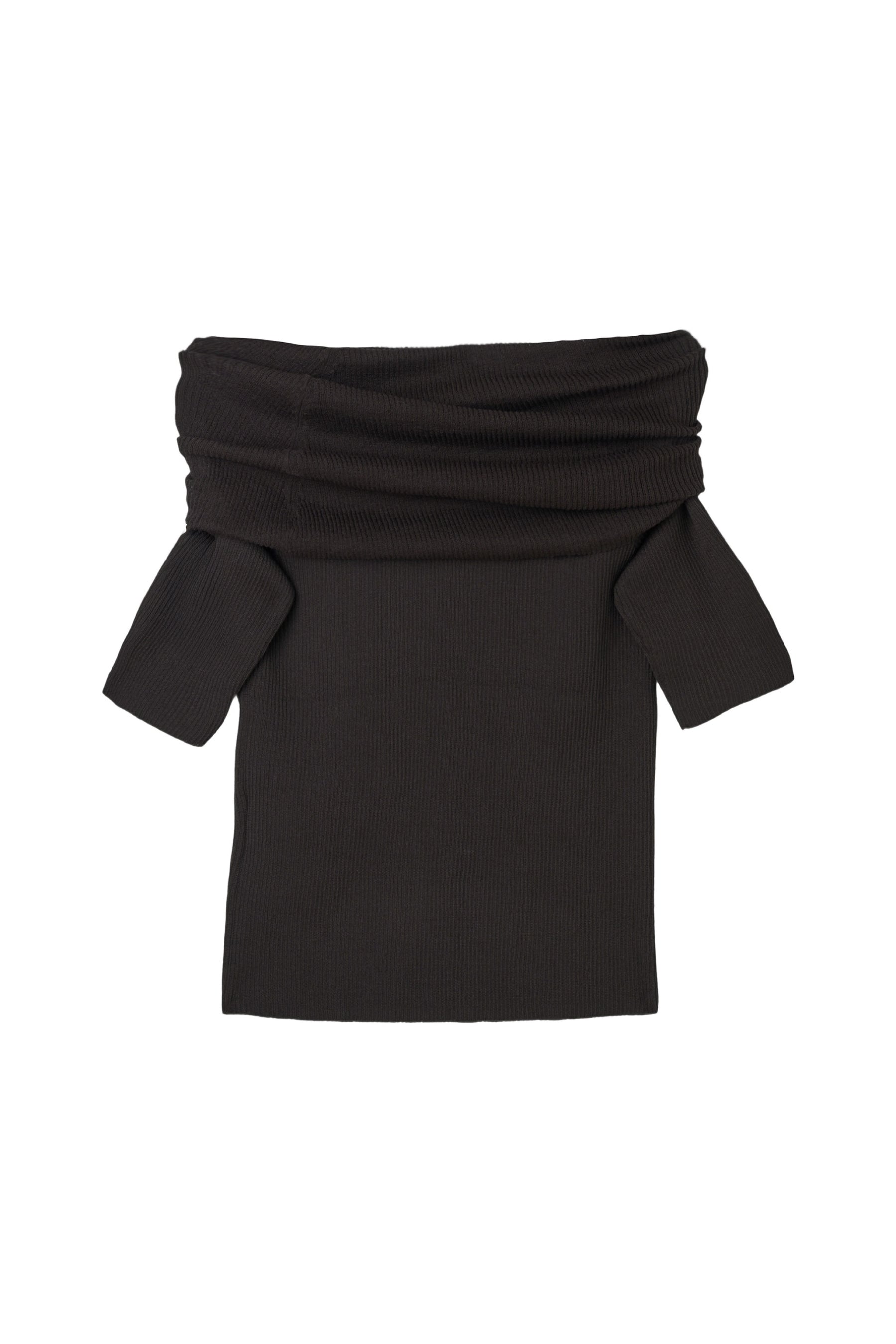 Gathered Rib Knit Top