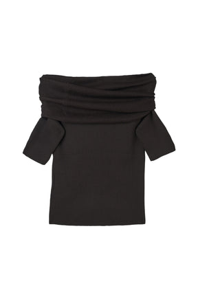 Gathered Rib Knit Top