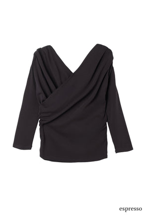 【1月下旬發送】【新色】Asymmetric Cotton-blend Jersey Top