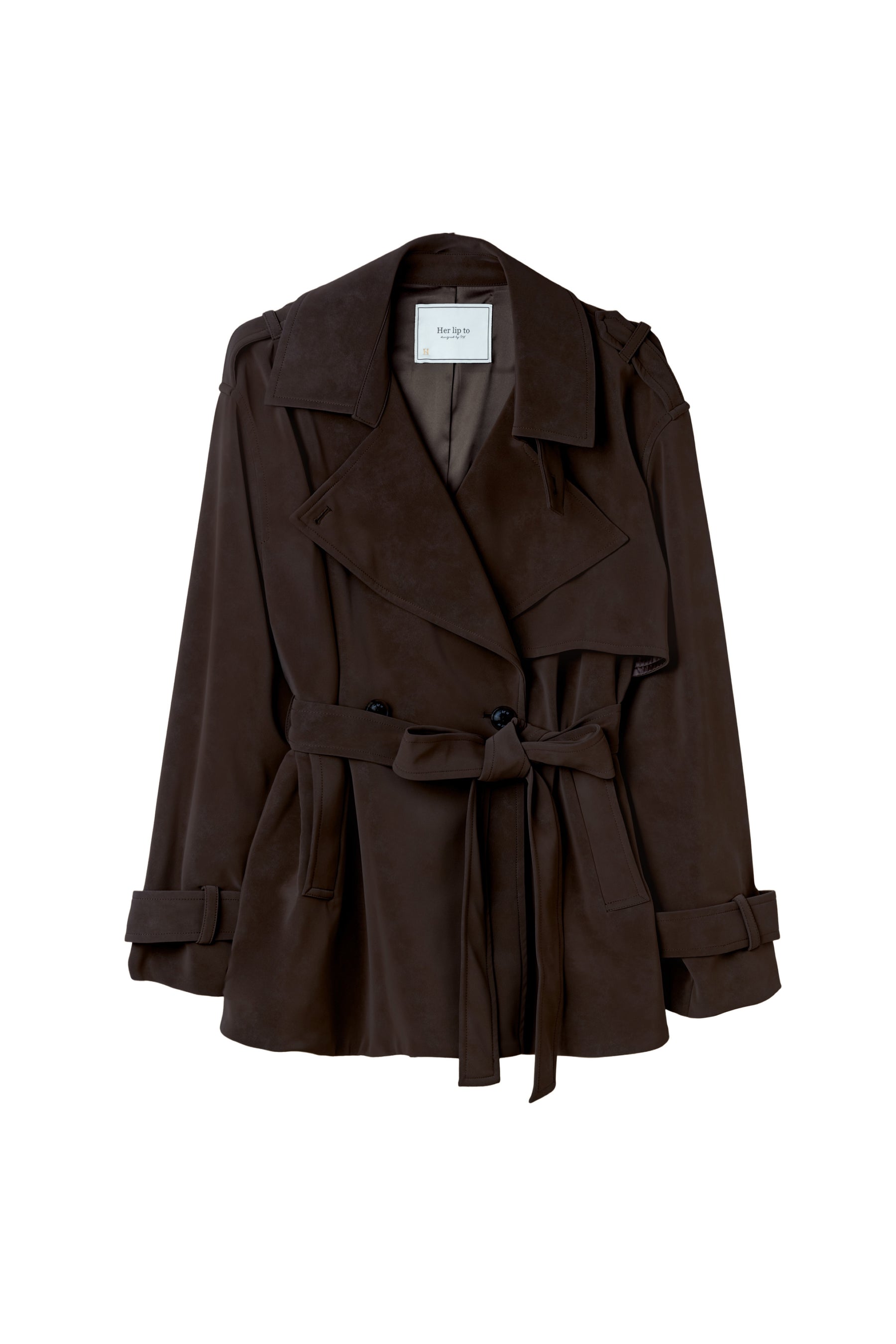 Faux Suede Belted Jacket