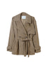 Faux Suede Belted Jacket