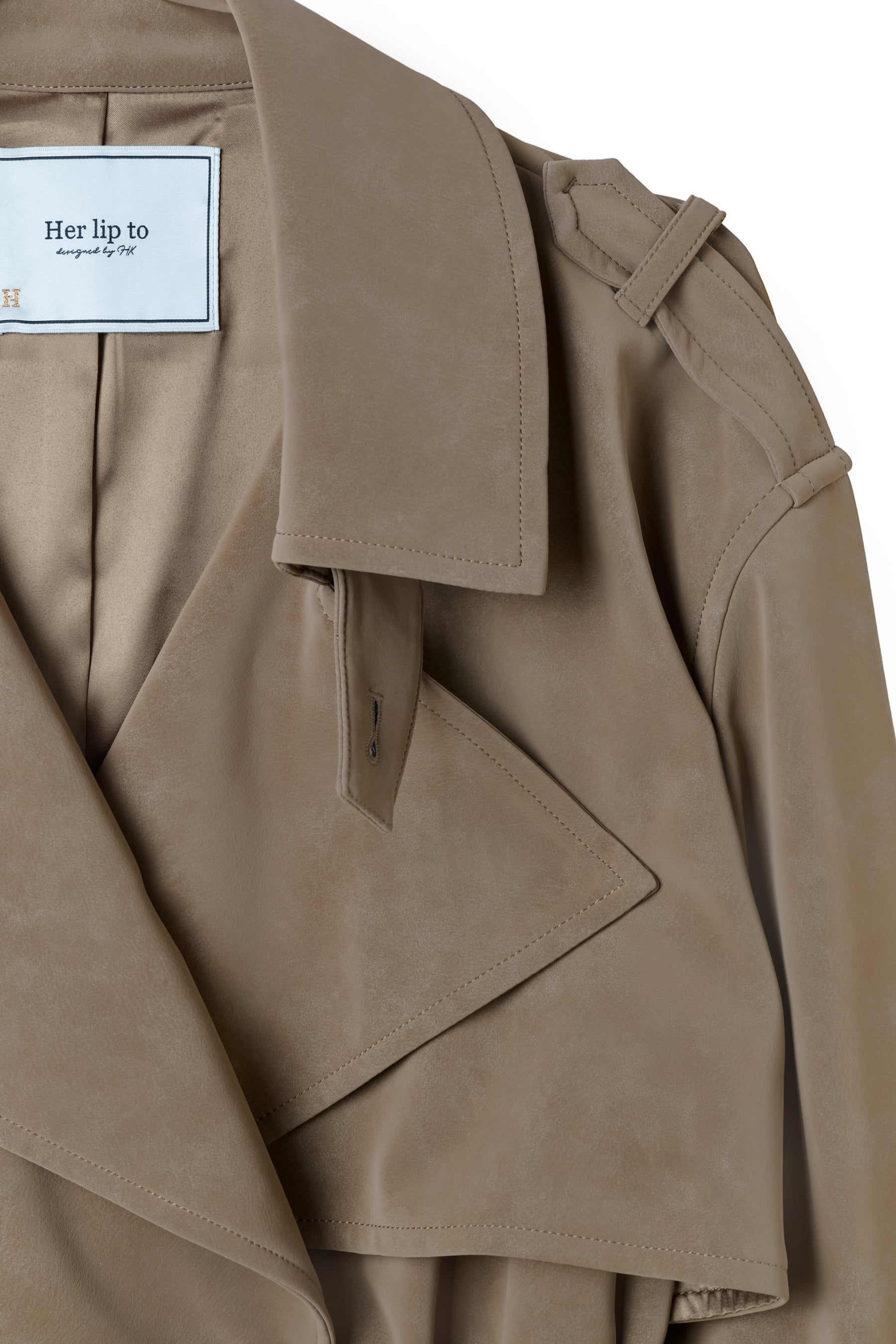 Faux Suede Belted Jacket