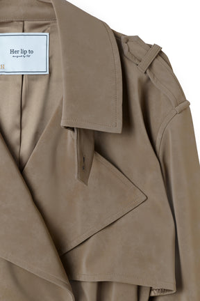 Faux Suede Belted Jacket