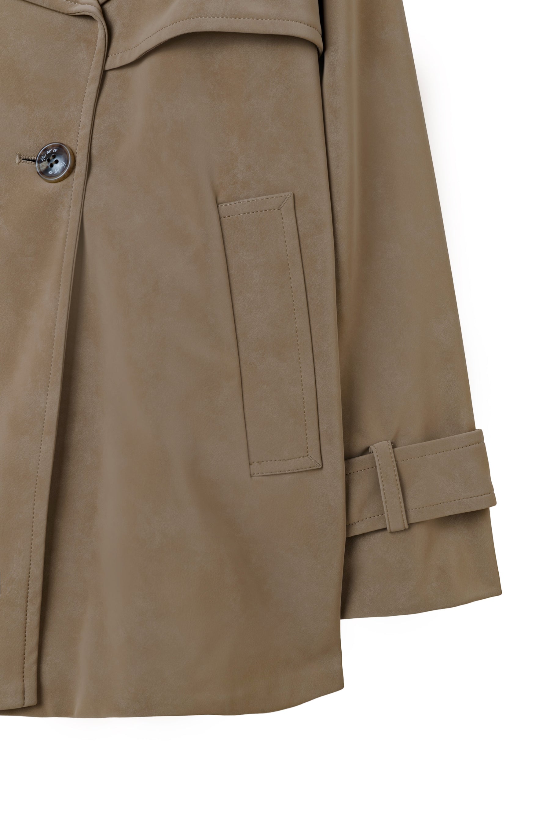 Faux Suede Belted Jacket