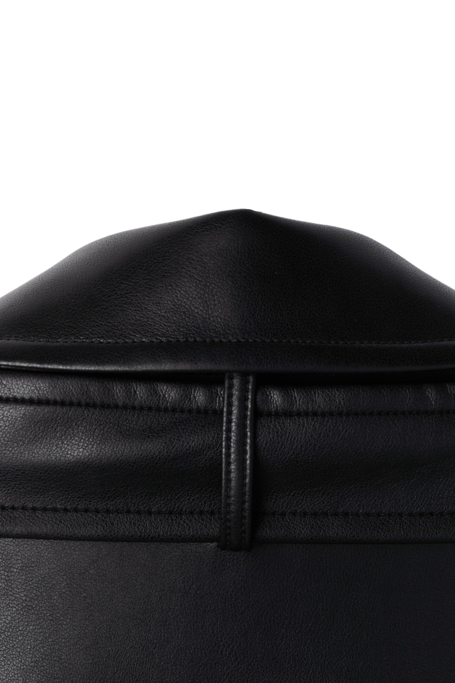 Ribbon-Tie Faux Leather Jacket