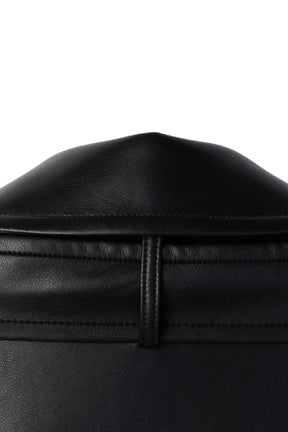 Ribbon-Tie Faux Leather Jacket