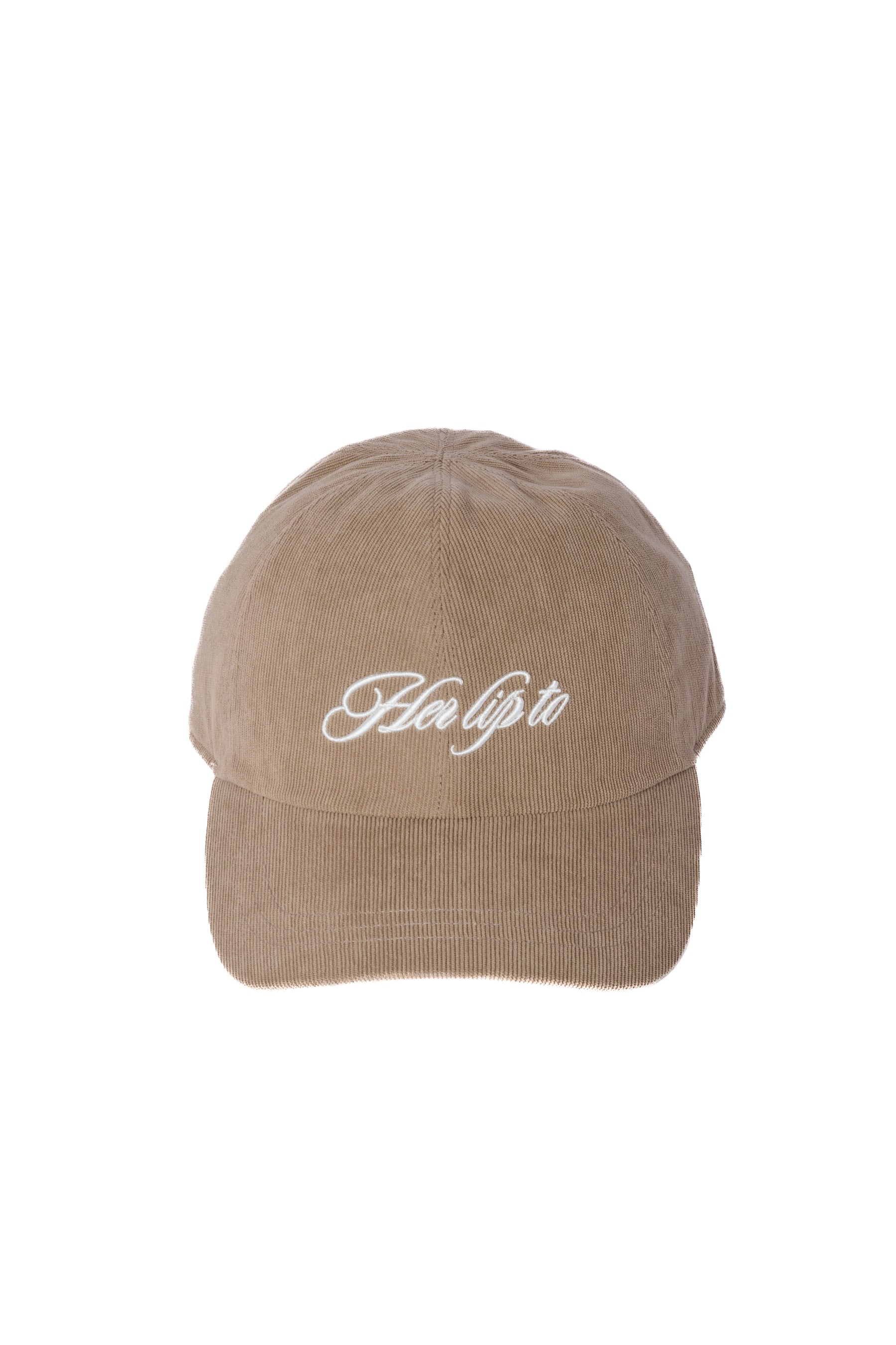Logo Embroidered Corduroy Cap