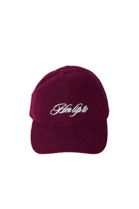Logo Embroidered Corduroy Cap