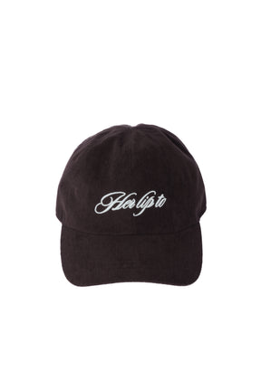 Logo Embroidered Corduroy Cap