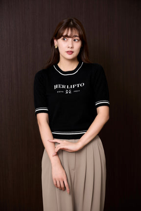 Logo Jacquard Knit Top