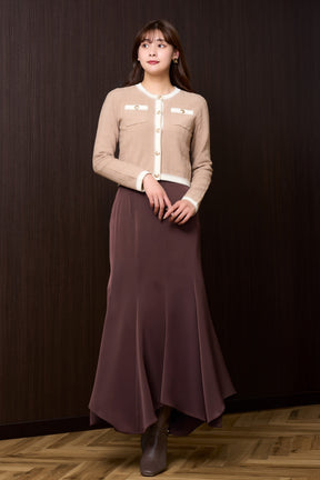 【新色】Asymmetry Hem Satin Skirt