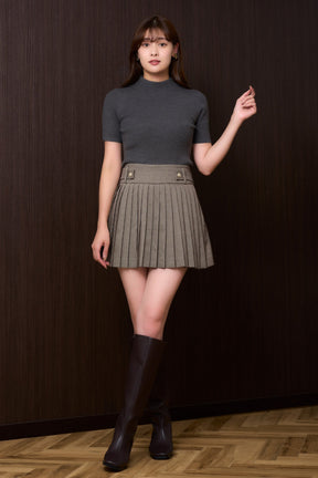 Wool-Blend Ribbed Knit Top