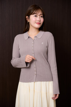 【9月中旬出貨】Trois Rib Knit Polo Top