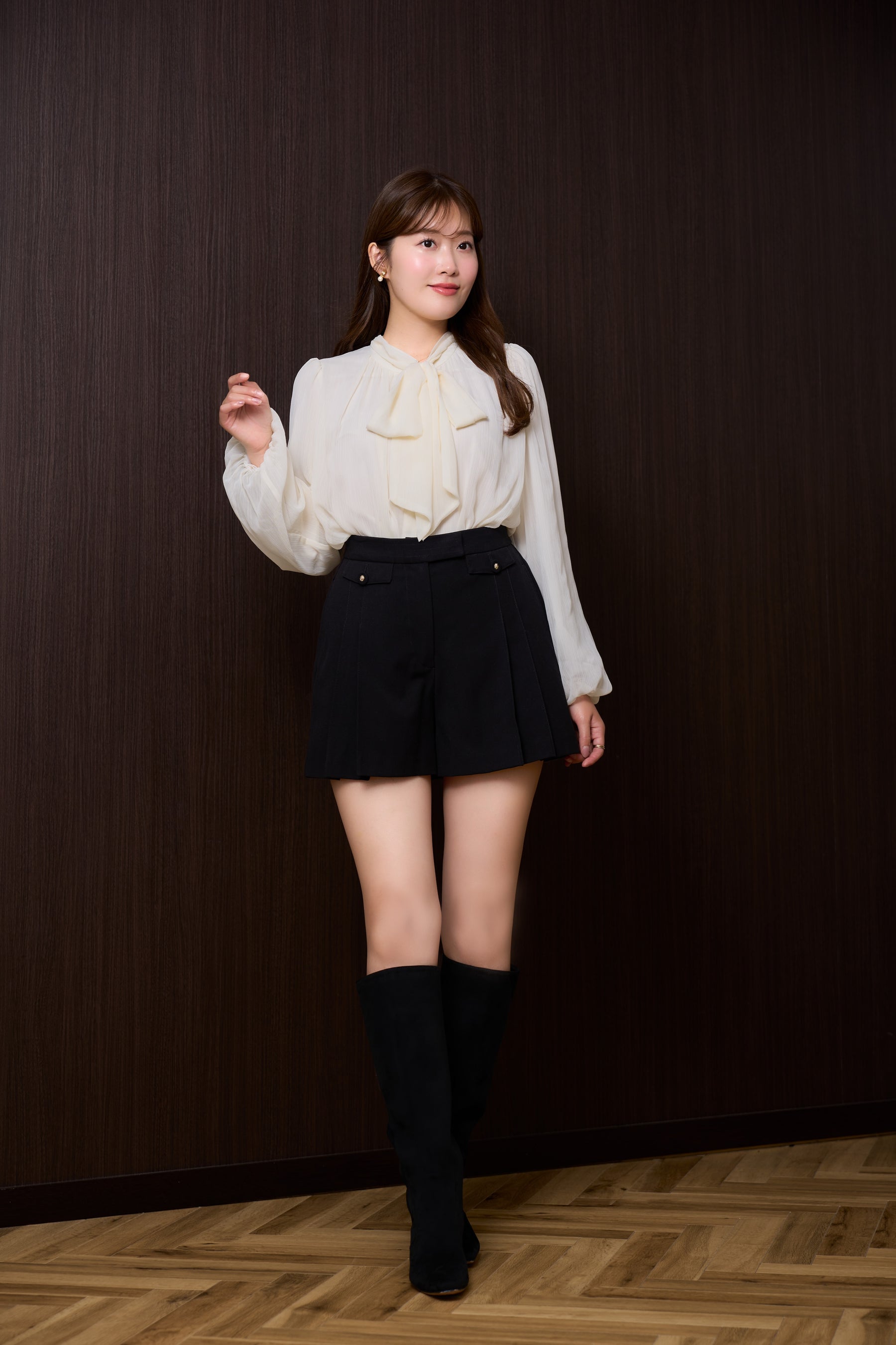 【新色】Two-Way Bow-Tie Chiffon Blouse
