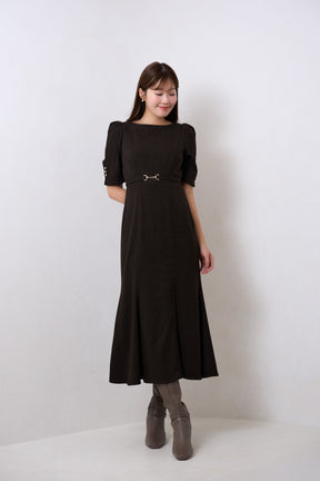 Houndstooth Belted Mermaid Dress