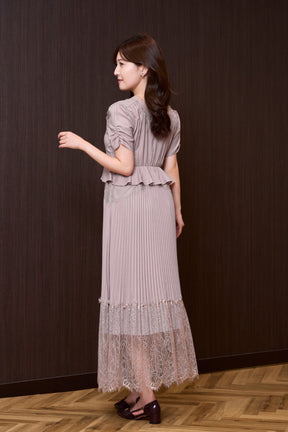 Giulia Lace Pleated Dress
