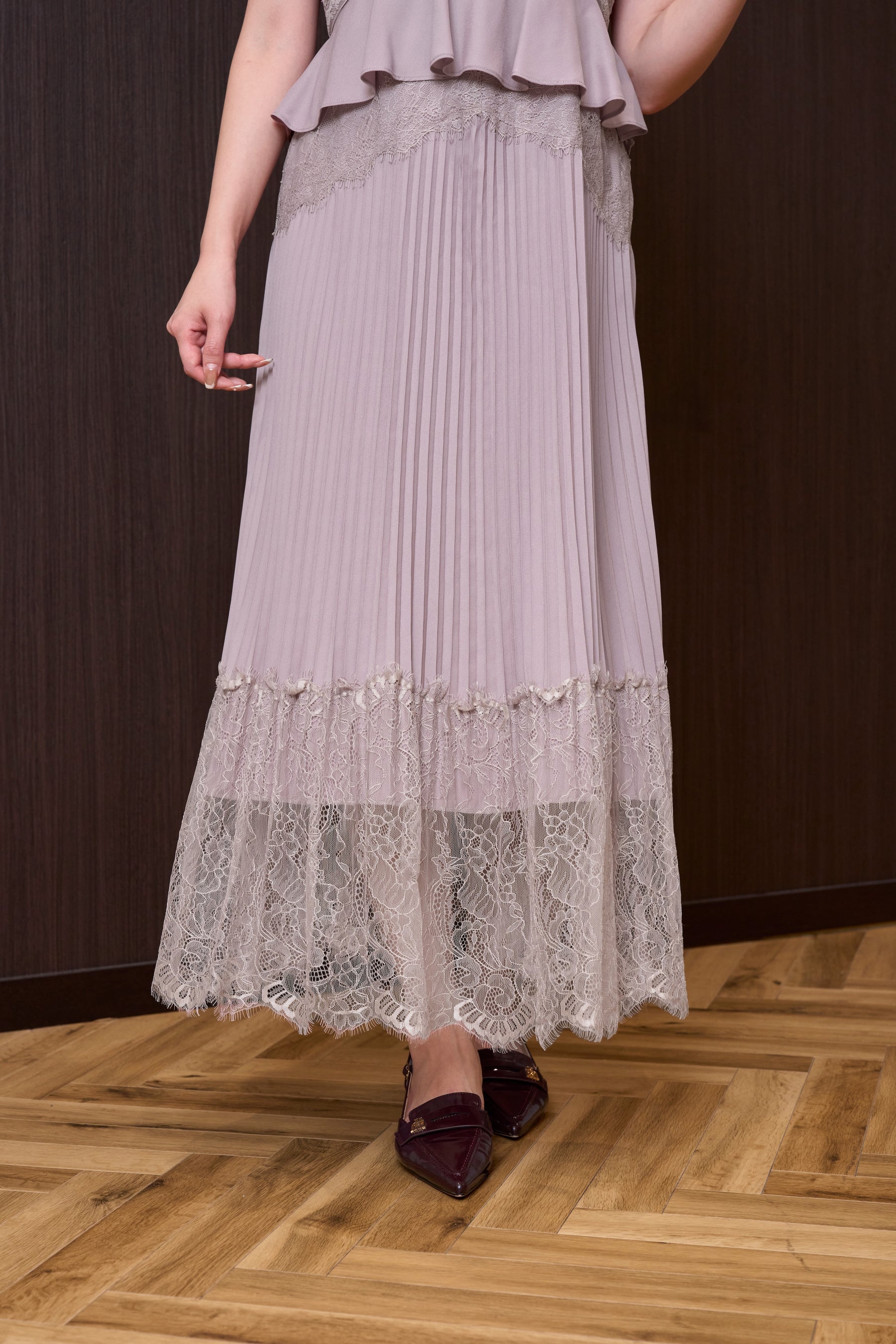 Giulia Lace Pleated Dress