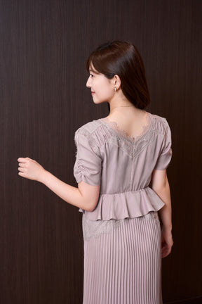 Giulia Lace Pleated Dress