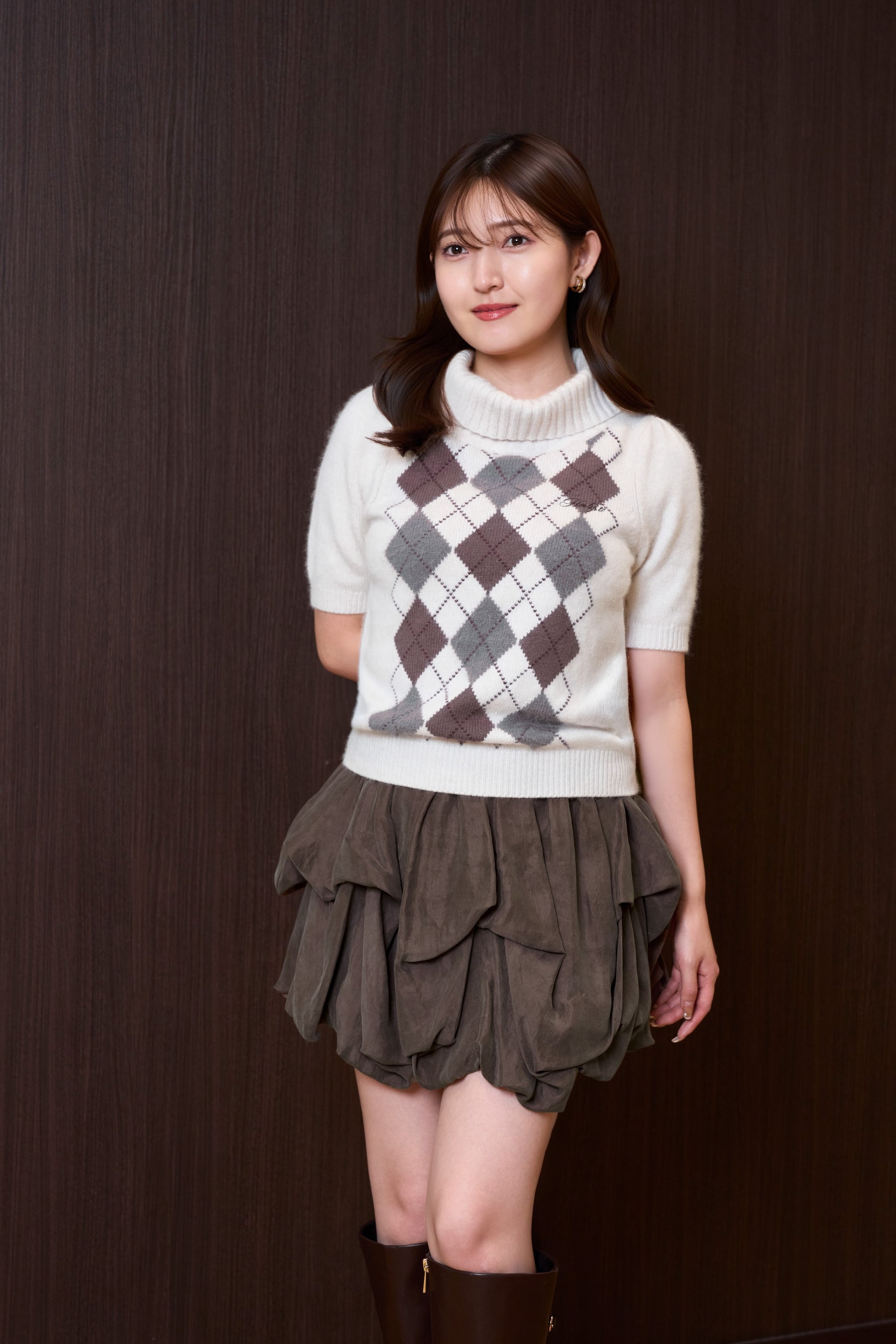 Random Tucked Satin Mini Skirt