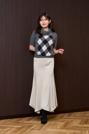 Pia Argyle Knit Top