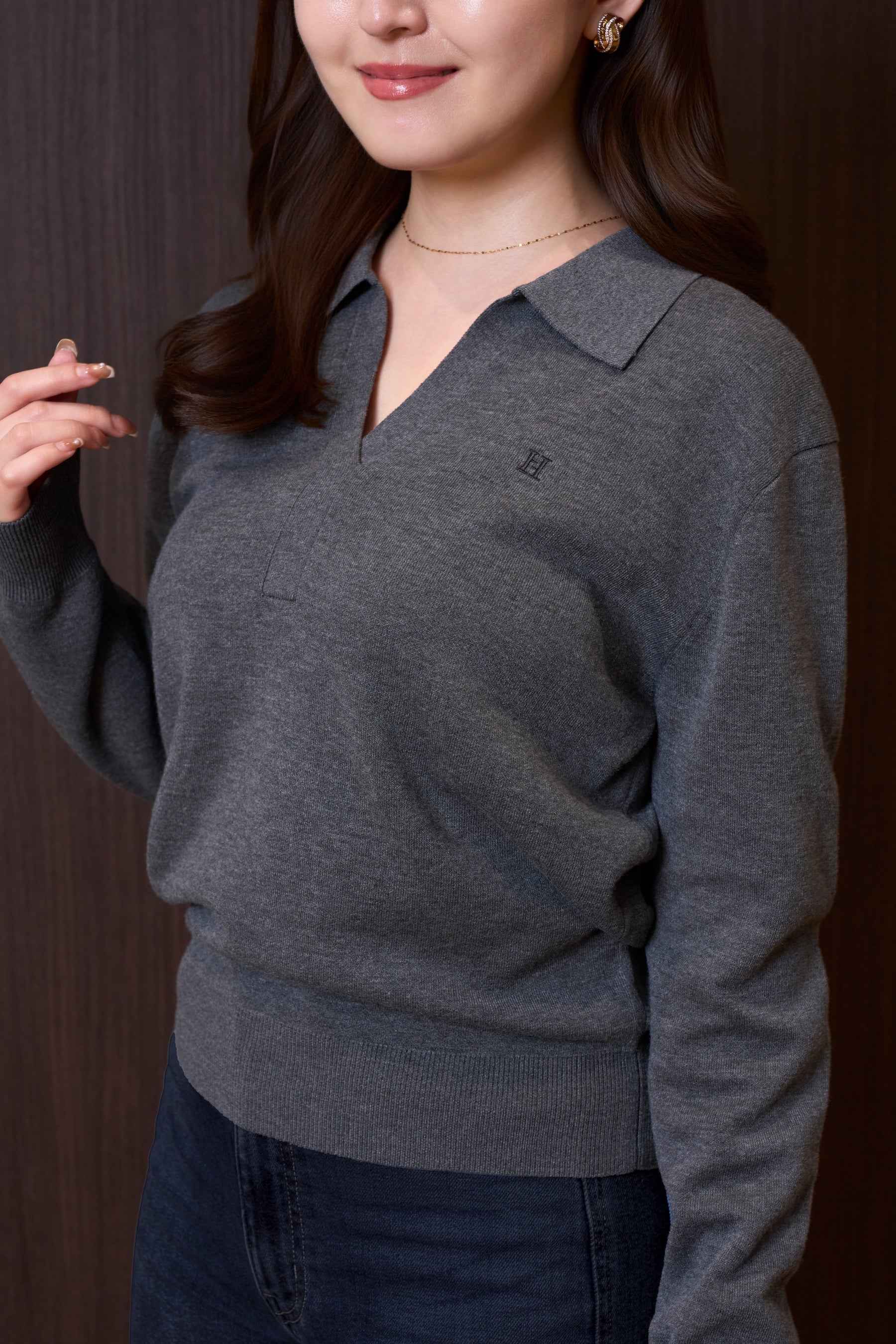 H Logo Skipper Knit Top