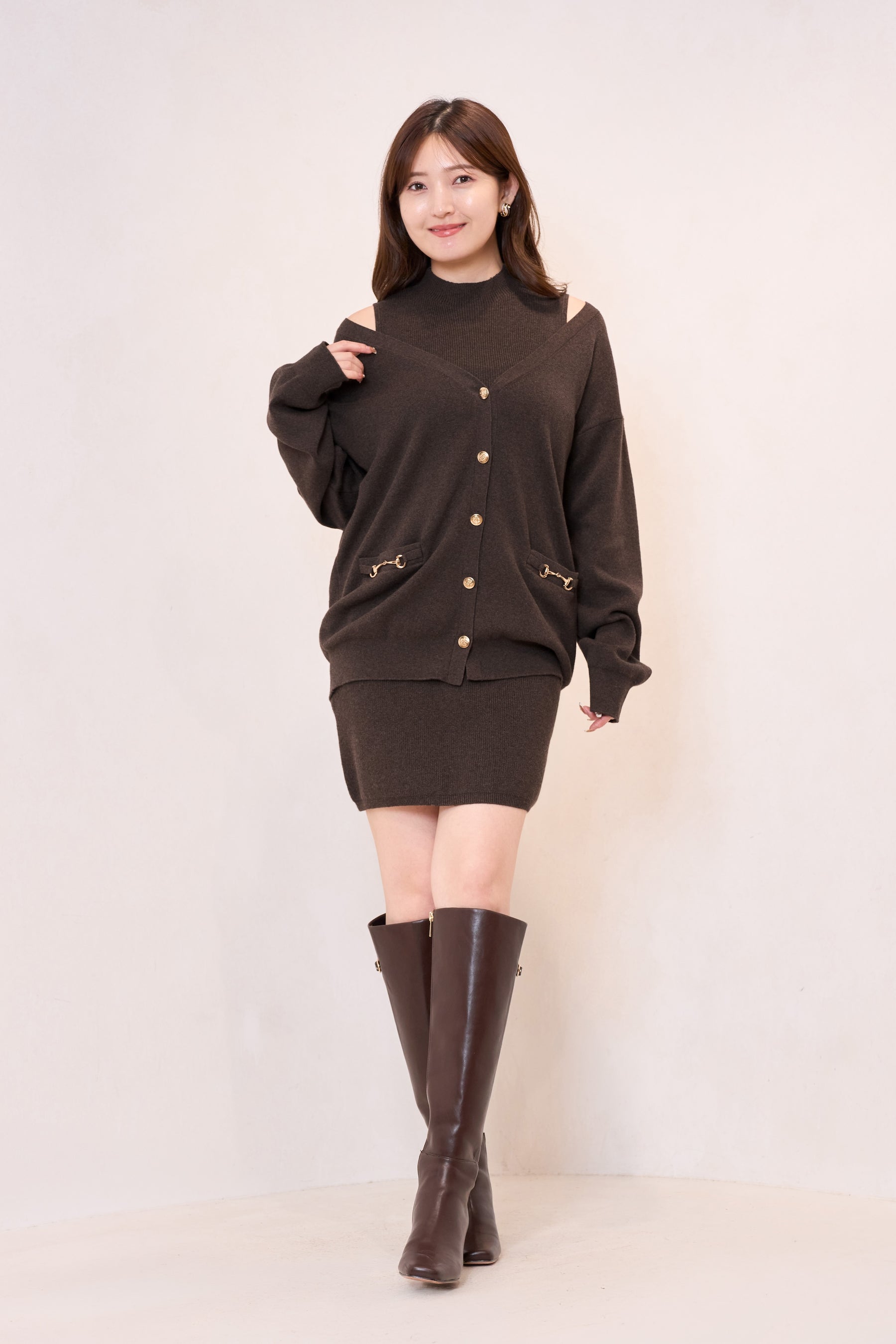 [New Color] Clemence Knit Dress Set