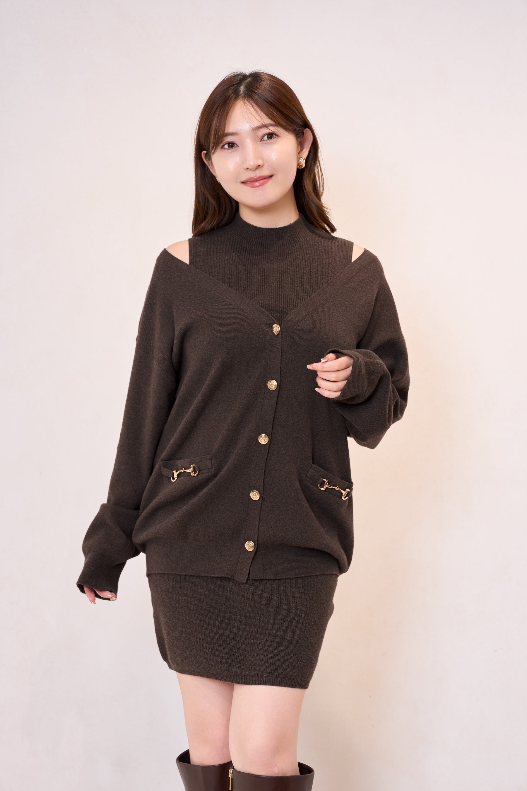 [New Color] Clemence Knit Dress Set