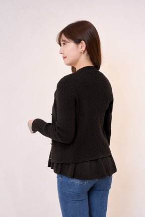 【11月下旬発送】H logo Peplum Cable-Knit Set