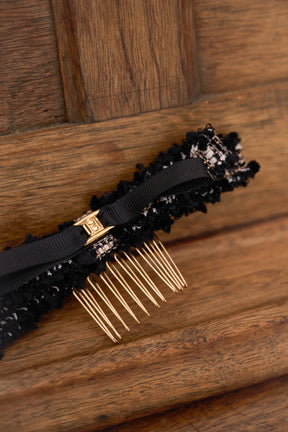 Twinkle Tweed Bow Comb