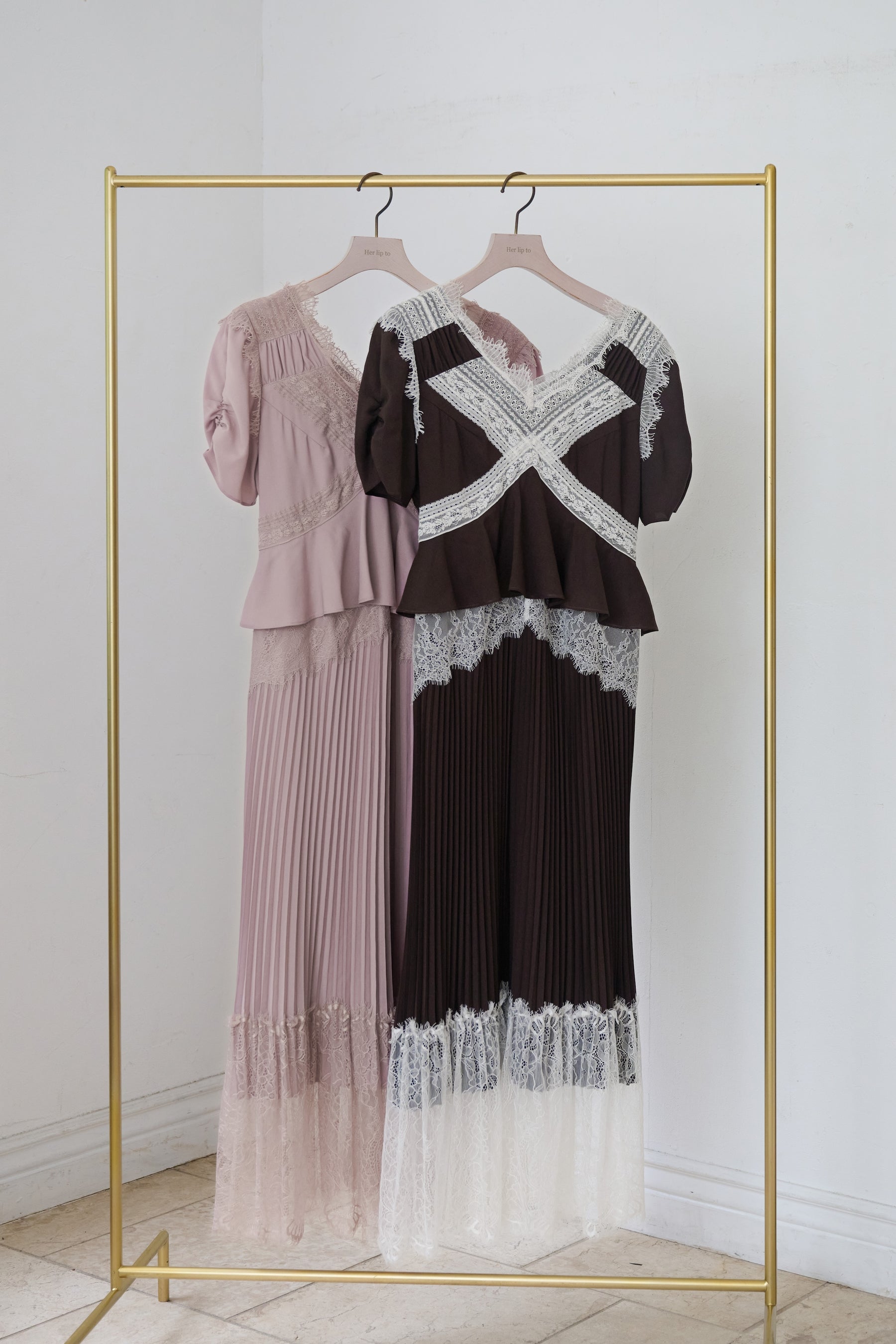 Giulia Lace Pleated Dress