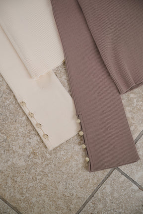 Asymmetric Oversized-Collar Knit Top