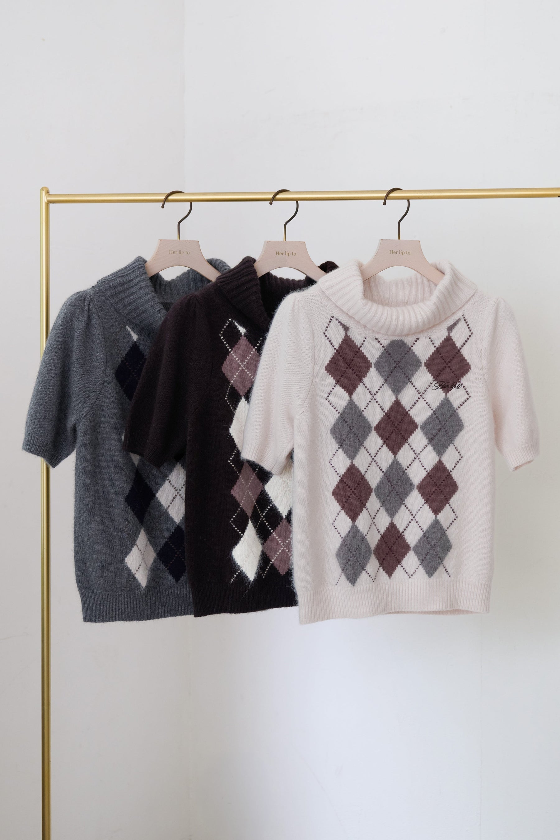 Pia Argyle Knit Top