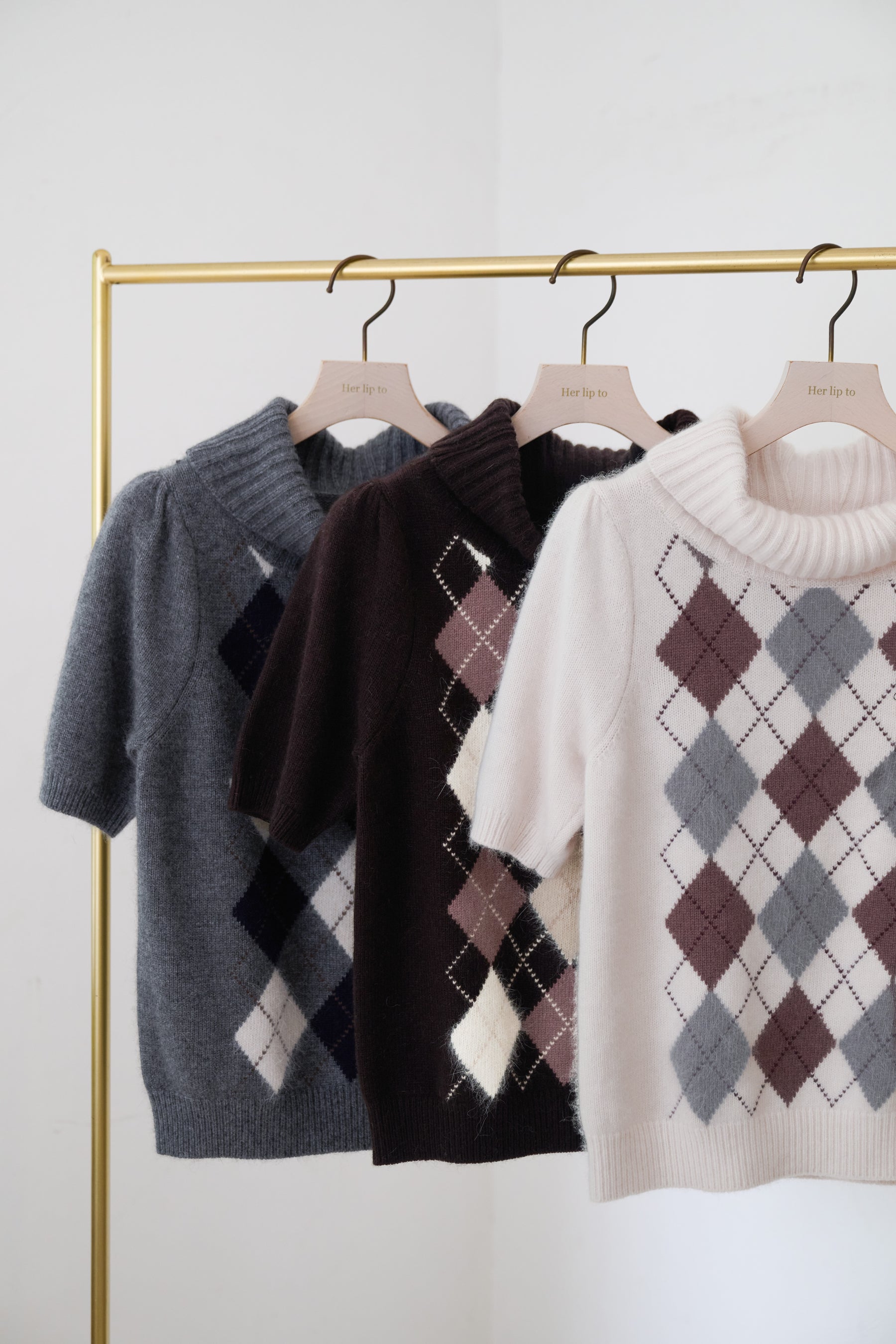 Pia Argyle Knit Top