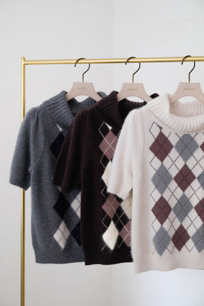 Pia Argyle Knit Top