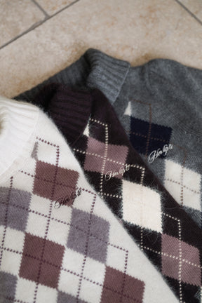 Pia Argyle Knit Top