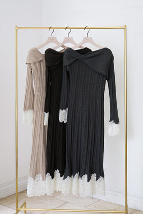 Tullia Lace-Hem Knit Dress