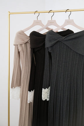 Tullia Lace-Hem Knit Dress