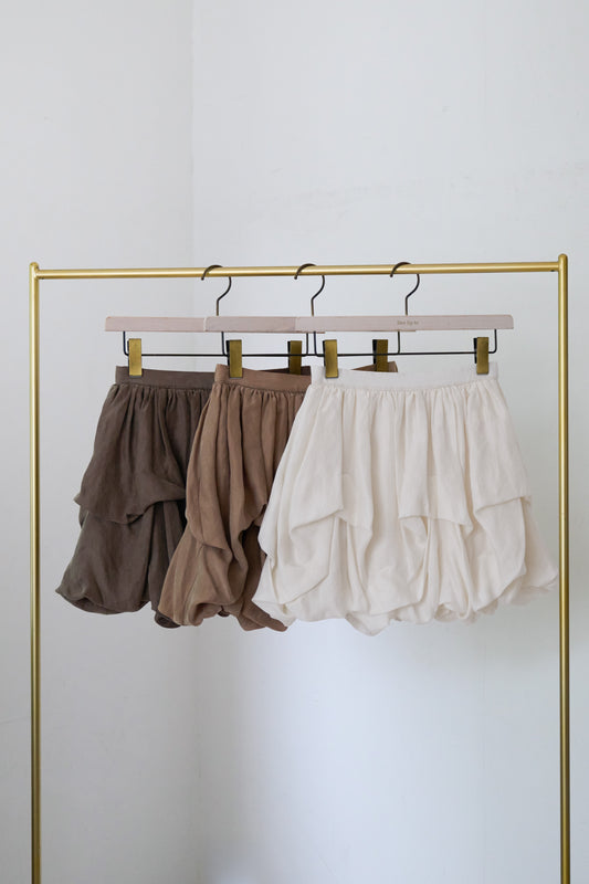 Random Tucked Satin Mini Skirt