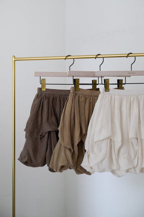 Random Tucked Satin Mini Skirt