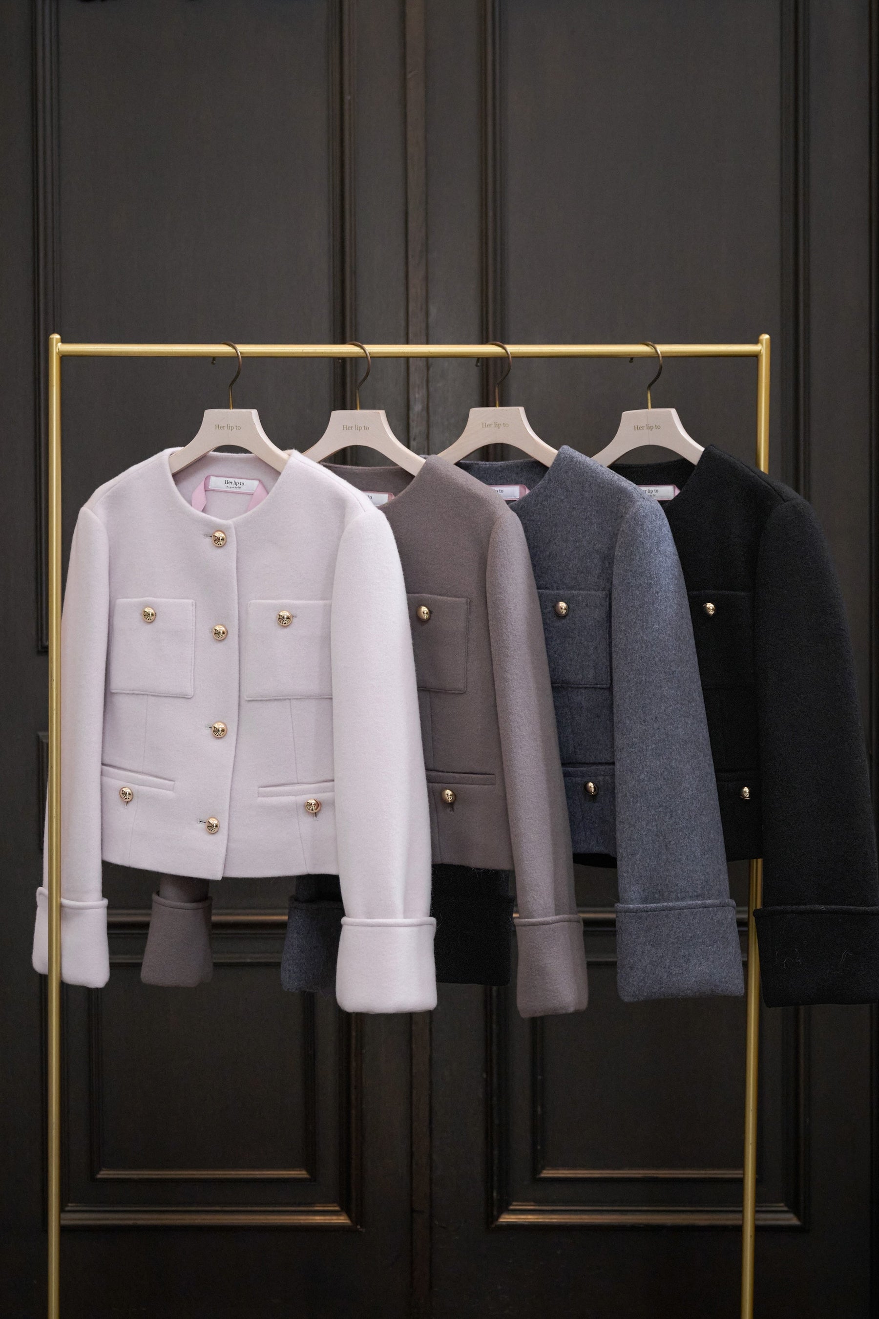 【10月中旬発送】Joana Faux Fur-Hem Wool Coat