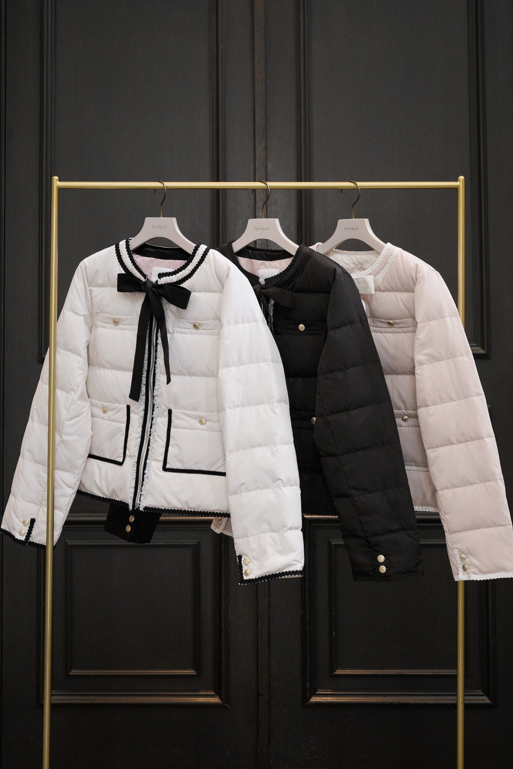 【10月中旬発送】Aurelia Bow Trim Down Jacket