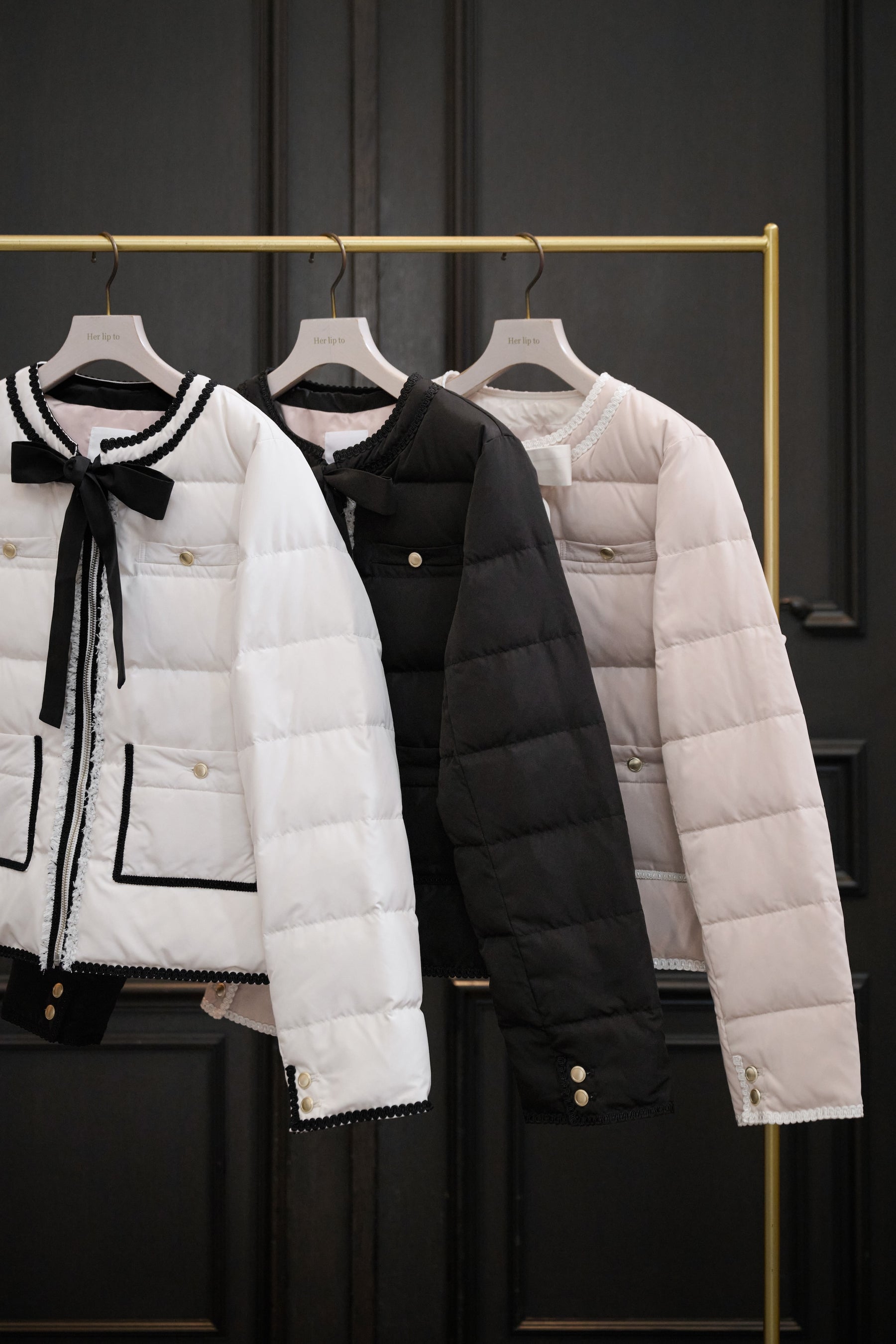 【10月中旬発送】Aurelia Bow Trim Down Jacket