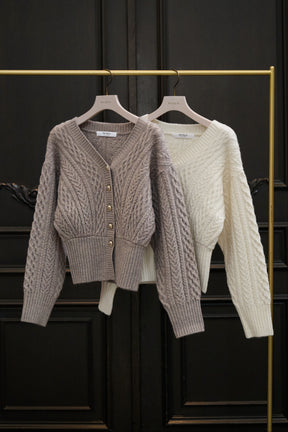 Plume Cable-Knit Cardigan